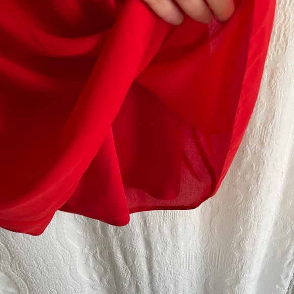 Asos Red Flowy A-line Mini dress - Picture 5 of 7